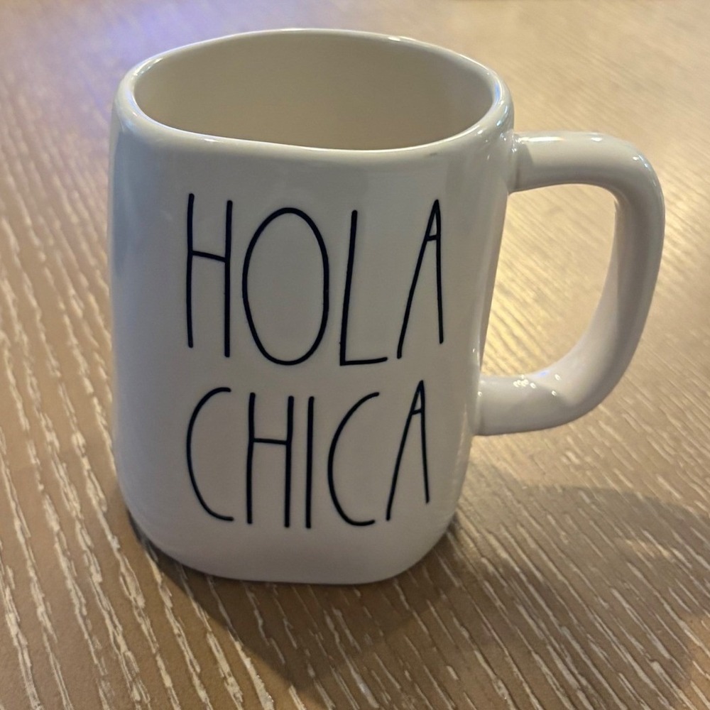 Rae Dunn Hola Chica Coffee Mug Artisan Collection by Magenta‎ White Ceramic Cup